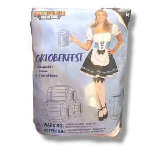 Spooktacular Creations Oktoberfest Beer Girl Costume Dress Socks Blue Medium NEW